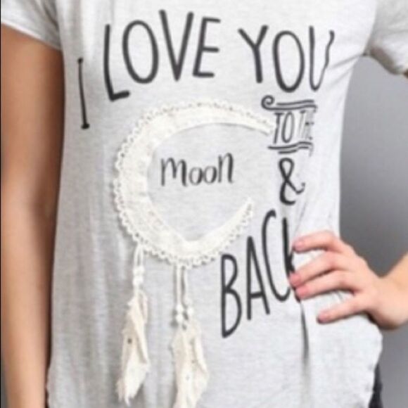 LOVE you to the moon & back April Spirit tribal heathered NEW - Picture 5 of 8